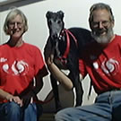 A picture of Mike and Lynn Rice, your hosts, with their official greeter Bowzer