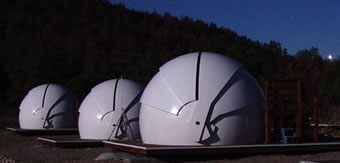 A picture of the three clamshell domes