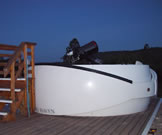 A picture of one of our clamshell domes completely open