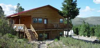 A picture of the main lodge from the side where the units are located