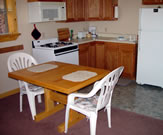 A picture of the living/dining area and kitchen